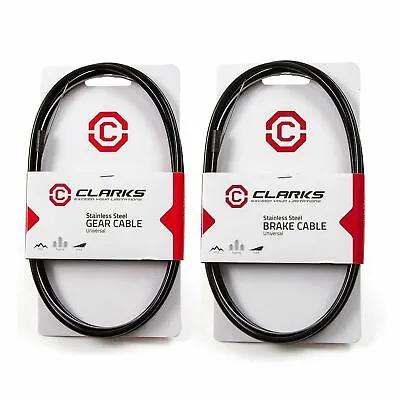 Clarks Gear Brake Cable Stainless Steel MTB ROAD Bike Inner And Outer + Caps • £5.39