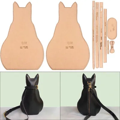 Leather Craft Bag Template Ladies Cat Chest Bag Kraft Paper Stencil Sewing DIY • $27.95
