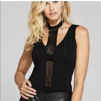 Marciano Guess Lace Trim Black Unique Bodysuit NWT Size Small • $35