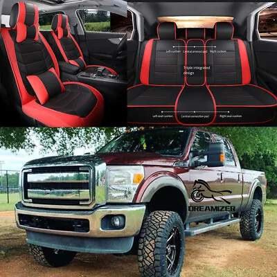 Car Seat Cover Set Front+Rear Cushion Deluxe Leather For Ford F-250 SUPER DUTY • $159.99