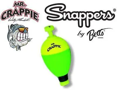 Mr. Crappie Snappers Weighted Snap On Pear Float 2 Pack (Choose Size) MPW-2YG • $2.99