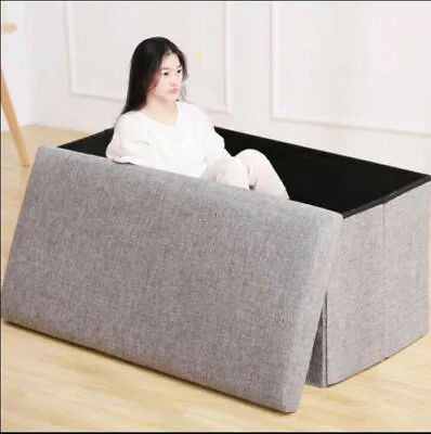 £34.99 • Buy Bedroom Storage Bench Seat Ottoman Box Unit Solutions Fabric Bedding Toys Shoes