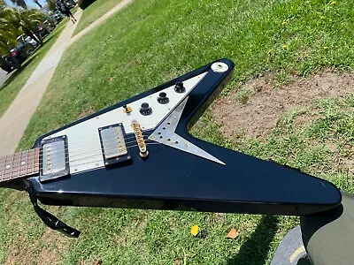 2001 Epiphone Flying V Korina 1958 Reissue Black Unsung Korea Factory • $795