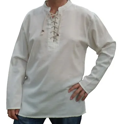 Fair Trade Cotton Larp Gothic Pirate Kurta Shirt Pre-wash Sizes M - 5xl • £14.99