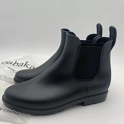 Babaka Women's Rain Boots WP Ankle Garden Anti-Slip Chelsea Booties Black 6 NEW • $9.99