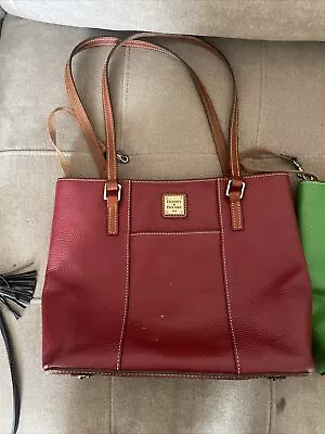 Dooney & Bourke Pebble Lexington Tote Shoulder Bag 3 Bag Lot Maroon  Greensalm • $18.50