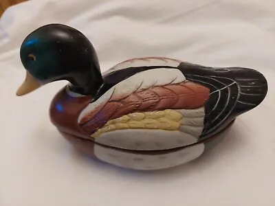 Mallard Duck Felt Lined Trinket Box • £4.99