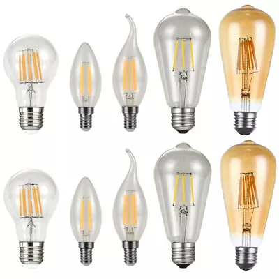 E14 E27 LED Vintage Filament Light Candle Globe Bulb 2W 4W 6W 8W Lamps ST64 220V • $3.91