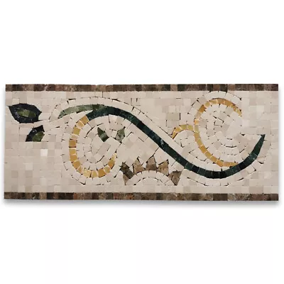 B0110P Emerald Gold 6.3x15 Marble Mosaic Border Listello Tile Polished • £38.60