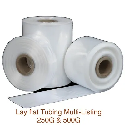 Clear Layflat Polythene Tubing 250 & 500G On Roll Cheap Good Quality  • £14.49