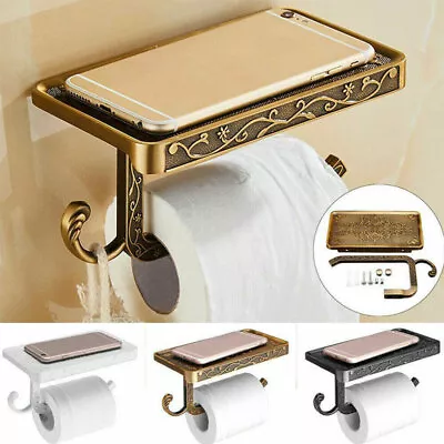 Toilet Paper Roll Phone Holder Tissue Rack Storage Shelf Bathroom Accessory AU • $17.95