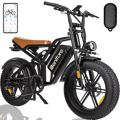 EBike 20  1000W 48V Electric Mountain Bicycle Fat Tire Ebike 8 Speed For Adults • $1049.99