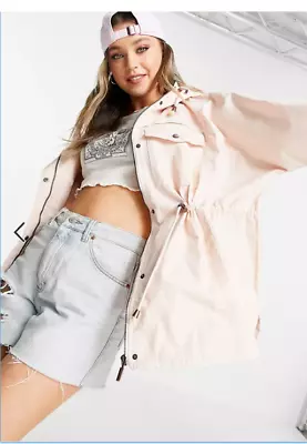 £19.99 • Buy Brave Soul Lightweight Hooded Batwing Jacket Blush Pink Sz UK 16 & 18 Rrp £55