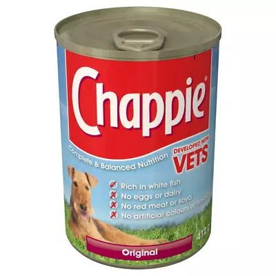 Chappie Dog Food Original Tins 412g Rich In White Fish Low Fat Dietary Fibre • £5.29