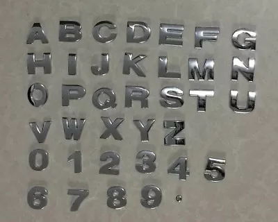 £3.45 • Buy Chrome Metal 3D Self-adhesive Letter Number Car Badge Door Sticker For Home Auto