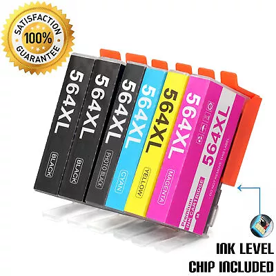 6 Pack Ink Cartridge Black Color For HP 564 XL Photosmart 5510 5520 6525 Printer • $7.86