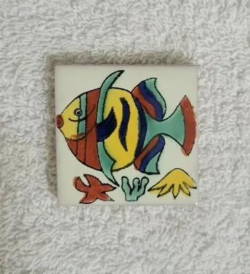 Glossy  Tropical Fish  Mexican Talavera Ceramic Tiles 2x2 • $3.50