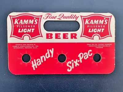 Vintage Kamm's Pilsener Light Beer Cardboard Handy Six-Pac Carrier Mishawaka IN • $6.75