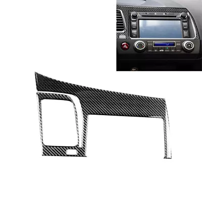 Carbon Fiber Interior GPS Navigation Panel Cover Trim For Honda Civic 8th 06-11 • $25.68