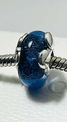 Disney Mickey & Minnie Mouse Authentic Pandora Blue Murano Glass Charm Sale • $41.99