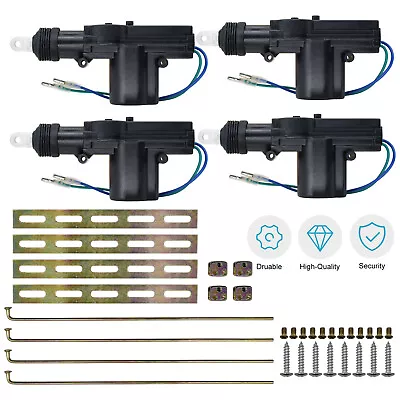 4x Universal 12V Car 2 Wires Door Power ​Lock Actuator Unlock Motor Keyles Kit • $25.99