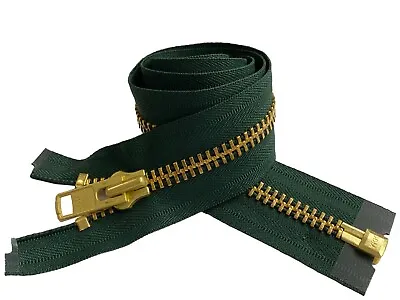 YKK #10 Brass Metal Separating Zippers Extra Heavy- Duty Jacket Made In USA • $12.95