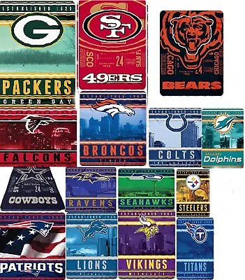 NFL Blanket Throw Bedding XXL 66x90 Lightweight Fleece FREE SHPNG Steelers Colts • $52.99