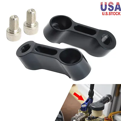 Pair Universal 10mm M10x1.25 CNC Motorcycle Mirror Mount Risers Extender Adapter • $11.39