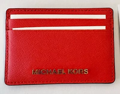 MICHAEL KORS MK Authentic Jet Set Card Case Sienna Orange NWT • $39