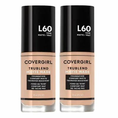 2 X Covergirl Trublend Matte Made Foundation Makeup ❤ L60 Light Nude ❤ • £20.43