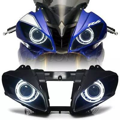 Assembly Headlight White Double Angel Eyes For Yamaha YZF-R6 2008-2016 55W HID • $339.99