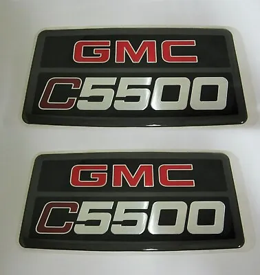 2PCS NEW OEM GMC C5500 EMBLEM BADGE DECAL 7  X 3-1/2  TOPKICK • $16.99