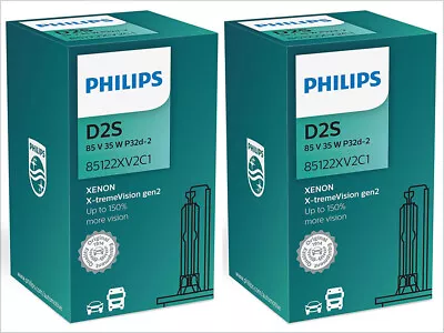 $153.50 • Buy 2x NEW PHILIPS XTREME VISION +150% GEN2 D2S 85122XV2C1 4800K HEADLIGHT BULBS
