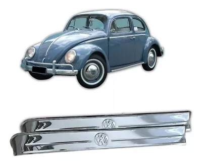 Stainless Steel VW Logo Window Vent Shades 1953-64 Bug Beetle Set 2 Pcs T1 Pair • $79.99