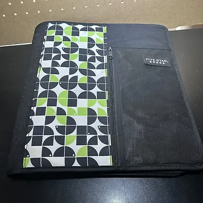 Vintage Mead Trapper Keeper Black W/ Green Design 3 Ring Binder Organizer • $12.95