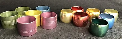 VINTAGE ALUMINUM ANODIZED COLORFUL NAPKIN RINGS DINNER PARTY 13 Mismatched • $18