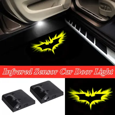 2x LED Yellow Dark Knight Batman Car Door Welcome Laser Projector Shadow Lights • $18.04