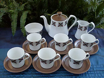 RARE Vintage BURSLEM BURLEIGHWARE 1960s England 15pc Pottery Tea Set Collectable • $359.50