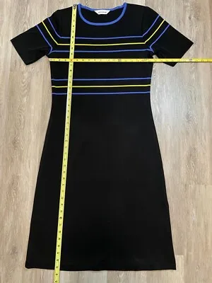 Exclusively Misook Little Black Short Sleeve Dress W Side Slit Size S GUC • $24.99