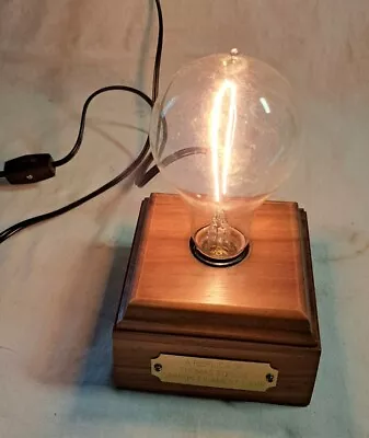 Thomas Edison’s Carbon Filament Lamp Replica Wood Base • $40