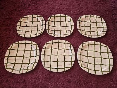 Six Rare Green Midwinter 'Homeweave' Stylecraft Plates 22cm • £15.99