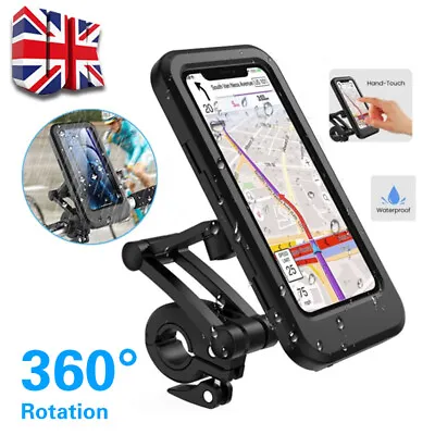 360° Bicycle Motor Bike Waterproof Phone Case Mount Holder For All Mobile Phones • £10.90