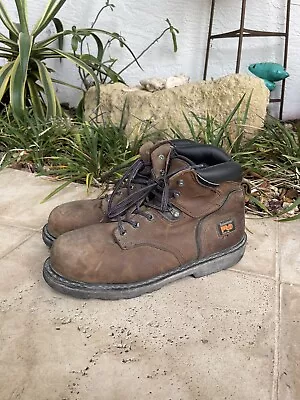 Timberland Pro Steel Toe Brown Leather Boots 13 Work Hiking • $29.99