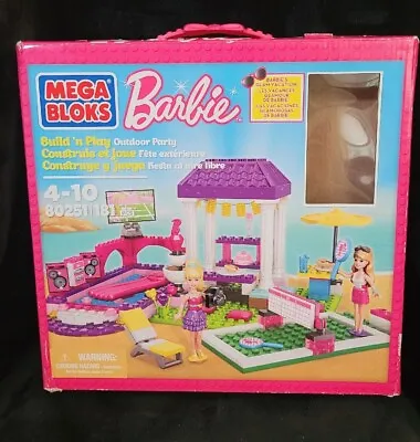 Mega Bloks Barbie Build'n Play Outdoor Party 80215 Barbies Glam Vacation  • $35