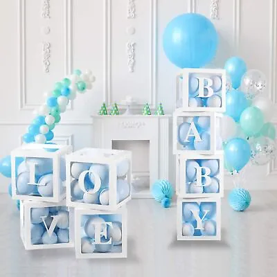 £3.95 • Buy WHITE A-Z Letter Cube Wedding Baby Shower Balloon Box Birthday Party Decor Gift