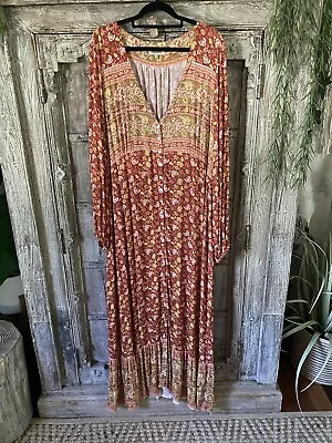 $140 • Buy Arnhem Audrey Duster Maxi Dress In Cinnamon Size 14