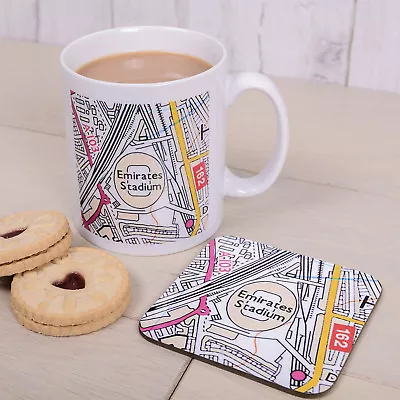 £13.89 • Buy Football Ground Stadium Map On Mug & Coaster Gift Set Supporter Fan Birthday 