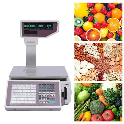Commercial Barcode Scale With Thermal Label Printer & LCD Display 66lb Capacity • $311.60