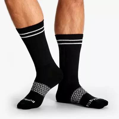 Lot Of 6 Pairs New Bombastic Socks Unisex Calf/High Solid Black Support  M8-12 • $19.99