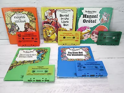 Fairy Tale Bible The Story Teller Book On Tape Lot Cassette Daniel Lion Vtg 70s • $14.99